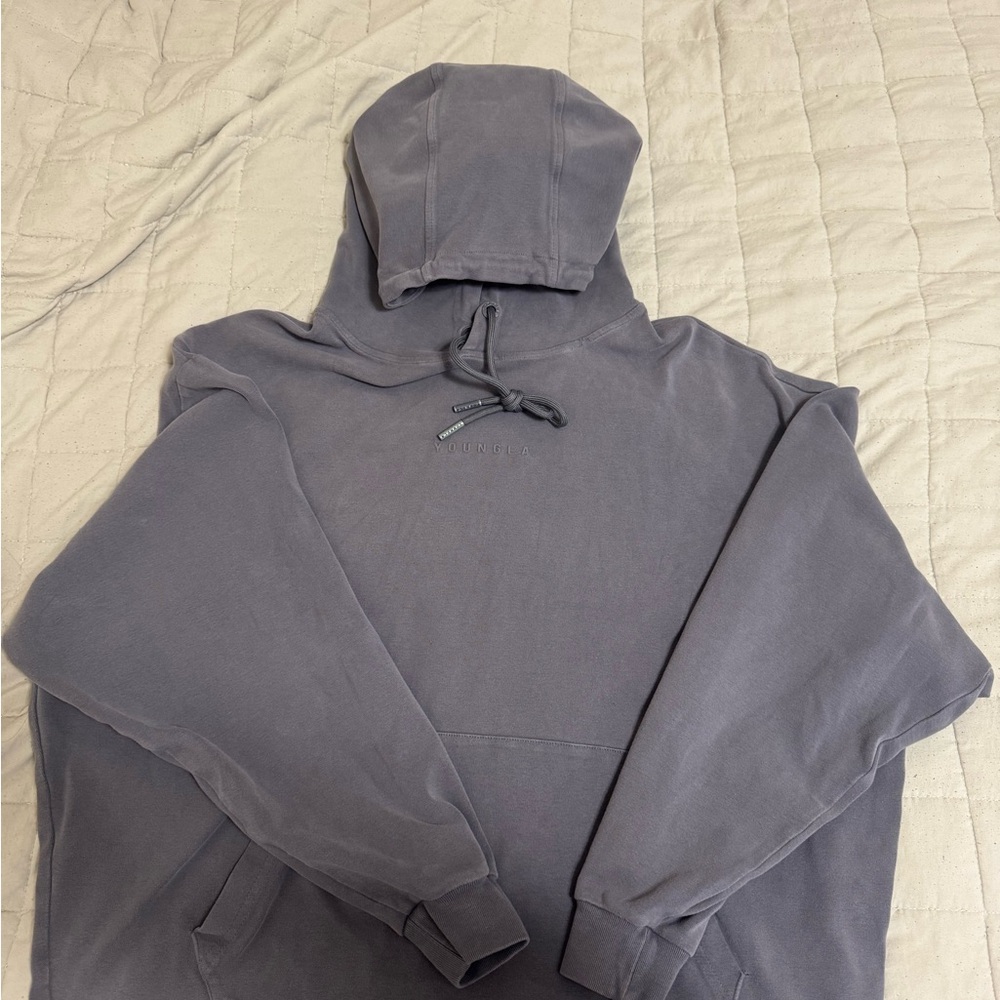 YoungLA Gray Hoodie – Men’s M – Streetwear / Gym – Minimal Logo